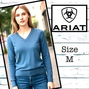 Ariat Women’s V-Neck Sweater Blue Size M | Like New